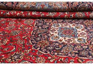 Tappeto Ardakan Medaglione Floreale Rosso Blu Scuro 295x406 Cm