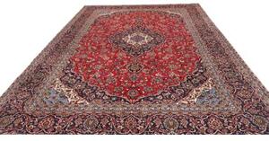 Tappeto Ardakan Medaglione Floreale Rosso Blu Scuro 295x406 Cm