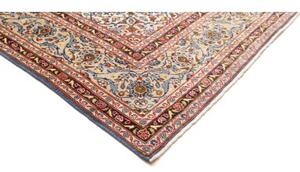 Tappeto Kashan Medaglione Floreale Blu Azzurro Avorio 283x382 Cm