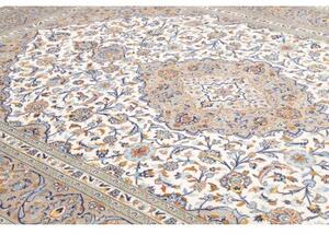 Tappeto Kashan Medaglione Floreale Beige Blu 258x347 Cm