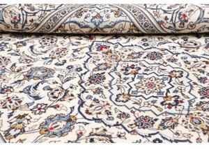 Tappeto Kashan Medaglione Floreale Avorio Blu 197x290 Cm