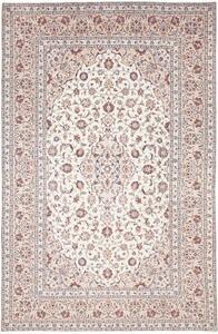 Tappeto Kashan Medaglione Floreale Avorio Blu Scuro 204x310 Cm