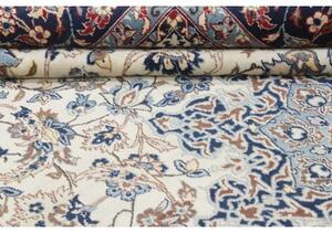 Tappeto Nadjafabad Medaglione Floreale Avorio Blu Notte 310x465 Cm