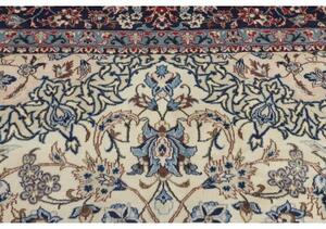 Tappeto Nadjafabad Medaglione Floreale Avorio Blu Notte 310x465 Cm