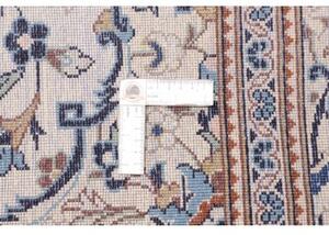 Tappeto Kashan Medaglione Floreale Avorio Blu 193x298 Cm