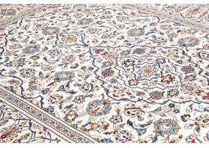 Tappeto Kashan Medaglione Floreale Avorio Blu 197x290 Cm