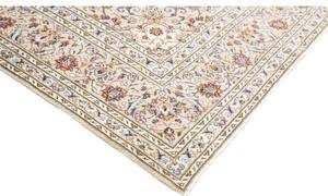 Tappeto Kashan Medaglione Floreale Avorio Blu Scuro 240x346 Cm