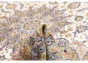 Tappeto Kashan Medaglione Floreale Avorio Verde Salvia 296x386 Cm