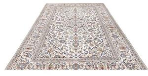 Tappeto Kashan Medaglione Floreale Avorio Blu 197x290 Cm