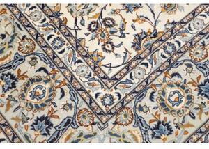 Tappeto Kashan Medaglione Floreale Avorio Blu Scuro 200x300 Cm
