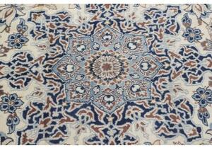 Tappeto Nadjafabad Medaglione Floreale Avorio Blu Notte 310x465 Cm