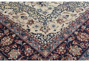 Tappeto Nadjafabad Medaglione Floreale Avorio Blu Notte 310x465 Cm