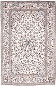 Tappeto Kashan Medaglione Floreale Avorio Blu Scuro 200x300 Cm