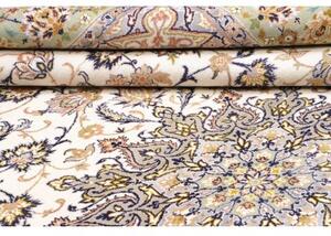 Tappeto Kashan Medaglione Floreale Avorio Verde Salvia 296x386 Cm