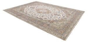 Tappeto Kashan Medaglione Floreale Beige Blu 258x347 Cm