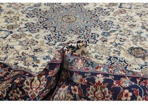 Tappeto Nadjafabad Medaglione Floreale Avorio Blu Notte 310x465 Cm