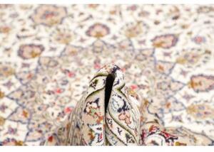 Tappeto Kashan Medaglione Floreale Avorio Blu Scuro 240x346 Cm