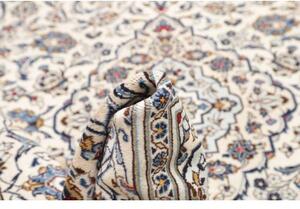 Tappeto Kashan Medaglione Floreale Avorio Blu 197x290 Cm