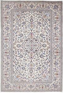 Tappeto Kashan Medaglione Floreale Avorio Blu 197x290 Cm