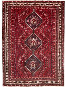 Tappeto Shiraz Stilizzato Rosso Blu Scuro 220x303 Cm
