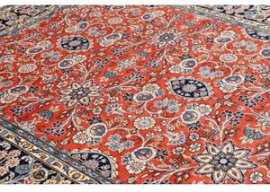 Tappeto Kashan Floreale Corallo Blu Scuro 200x303 Cm