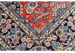 Tappeto Kashan Floreale Corallo Blu Scuro 200x303 Cm