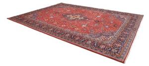Tappeto Sarough Medaglione Floreale Rosso Mattone Blu Notte 300x408 Cm