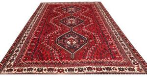 Tappeto Shiraz Stilizzato Rosso Blu Scuro 220x303 Cm