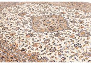 Tappeto Kashan Medaglione Floreale Beige Blu 298x400 Cm