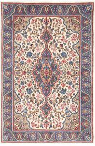Tappeto Kerman Medaglione Floreale Avorio Blu 92x140 Cm