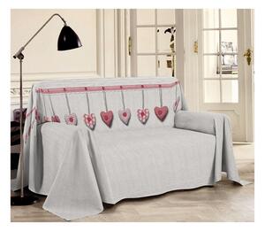 Coperta sul divano Piquet Cuori pendenti rosso