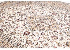 Tappeto Kashan Medaglione Floreale Avorio Beige 250x343 Cm