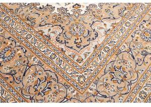 Tappeto Kashan Medaglione Floreale Beige Blu 298x400 Cm