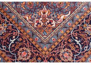 Tappeto Sarough Medaglione Floreale Rosso Mattone Blu Notte 300x408 Cm