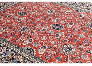 Tappeto Kashan Stilizzato Rosso Blu 198x292 Cm