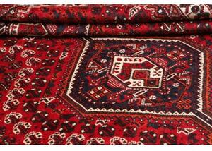 Tappeto Shiraz Stilizzato Rosso Blu Scuro 220x303 Cm