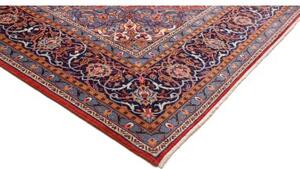 Tappeto Sarough Medaglione Floreale Rosso Mattone Blu Notte 300x408 Cm