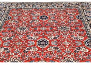 Tappeto Kashan Stilizzato Rosso Blu 198x292 Cm