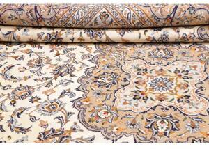 Tappeto Kashan Medaglione Floreale Beige Blu 298x400 Cm