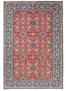 Tappeto Kashan Stilizzato Rosso Blu 198x292 Cm