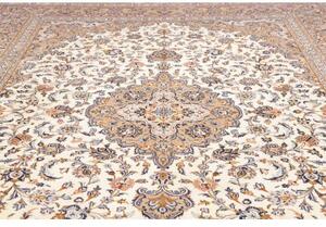 Tappeto Kashan Medaglione Floreale Beige Blu 298x400 Cm