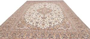 Tappeto Kashan Medaglione Floreale Beige Blu 298x400 Cm