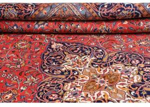 Tappeto Sarough Medaglione Floreale Rosso Mattone Blu Notte 300x408 Cm