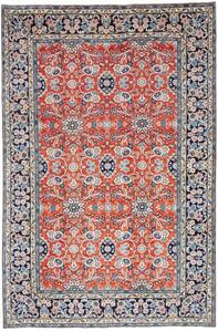 Tappeto Kashan Floreale Corallo Blu Scuro 200x303 Cm