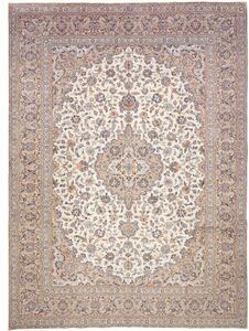 Tappeto Kashan Medaglione Floreale Beige Blu 298x400 Cm