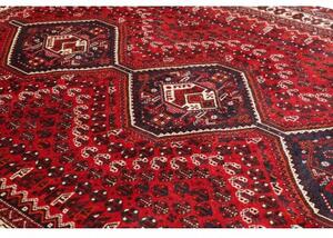 Tappeto Shiraz Stilizzato Rosso Blu Scuro 220x303 Cm