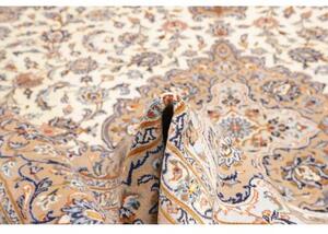 Tappeto Kashan Medaglione Floreale Beige Blu 298x400 Cm