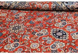 Tappeto Kashan Floreale Corallo Blu Scuro 200x303 Cm
