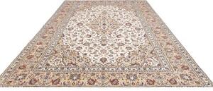 Tappeto Kashan Medaglione Floreale Avorio Beige 250x343 Cm