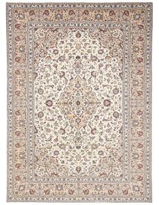 Tappeto Kashan Medaglione Floreale Avorio Beige 250x343 Cm